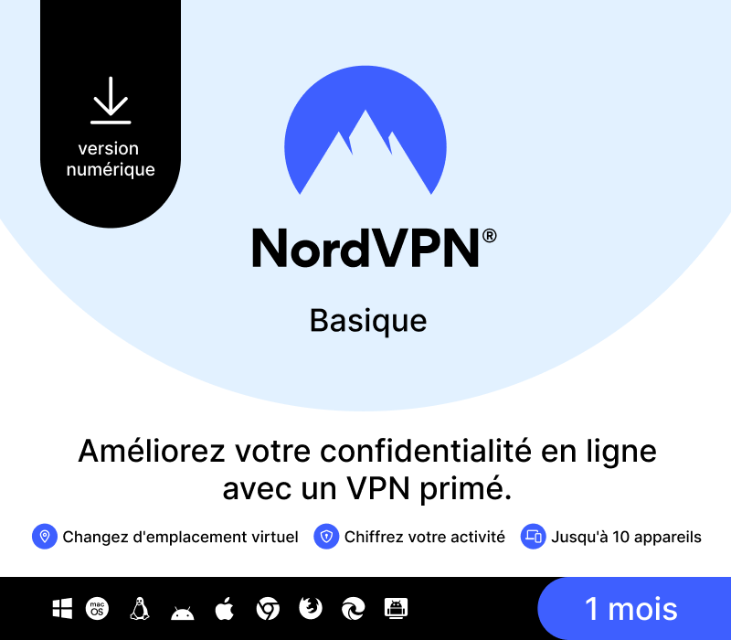 NordVPN Basic FR (1 Month / 10 Devices) cover art