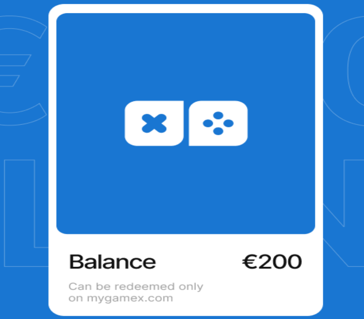 MyGameX €200 Balance Gift Card cover art
